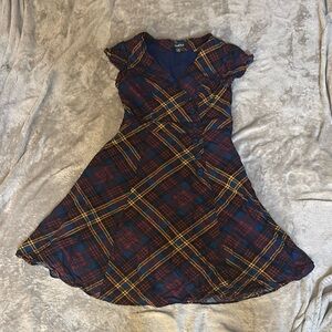 Modcloth Plaid Mini Dress - Blue and Yellow